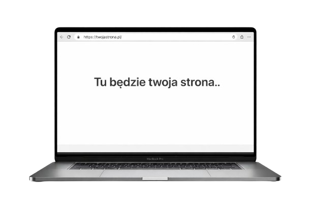 Laptop z przykładową stroną